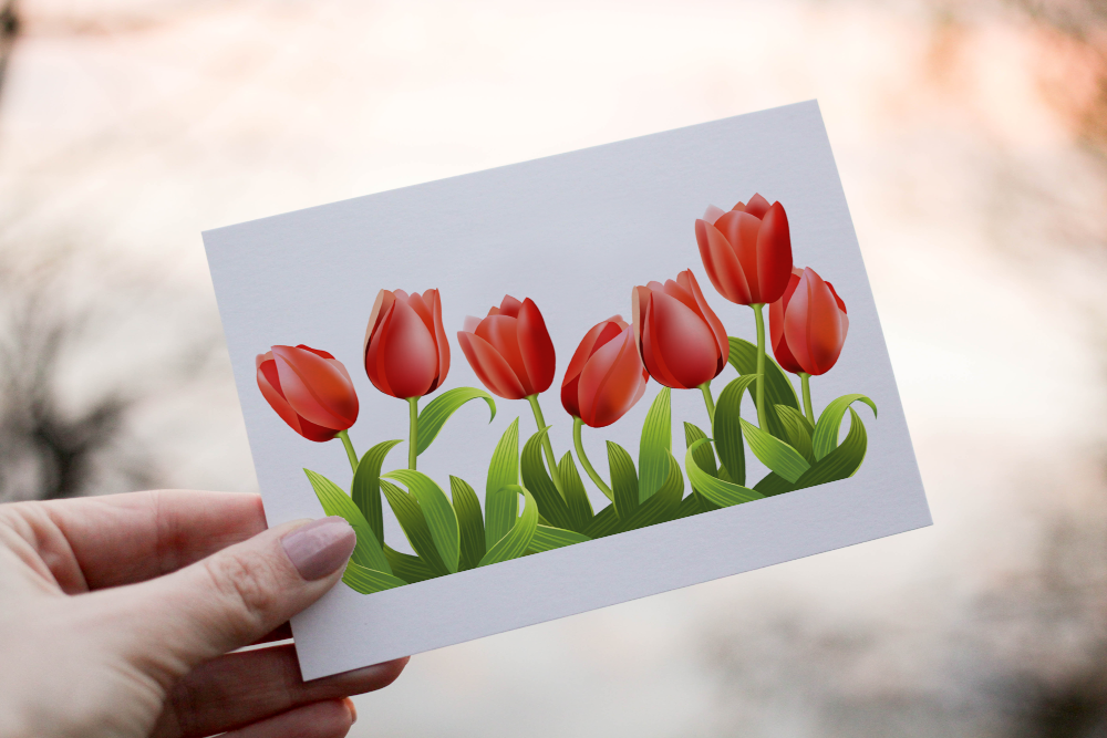 Tulip Flower Birthday Card, Card for Friend, Greeting Card